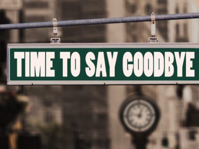 Schild Time to say Goodbye