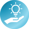 ITSM Website - Product Solutions Icon3 ITSM Hand mit Glühbirne