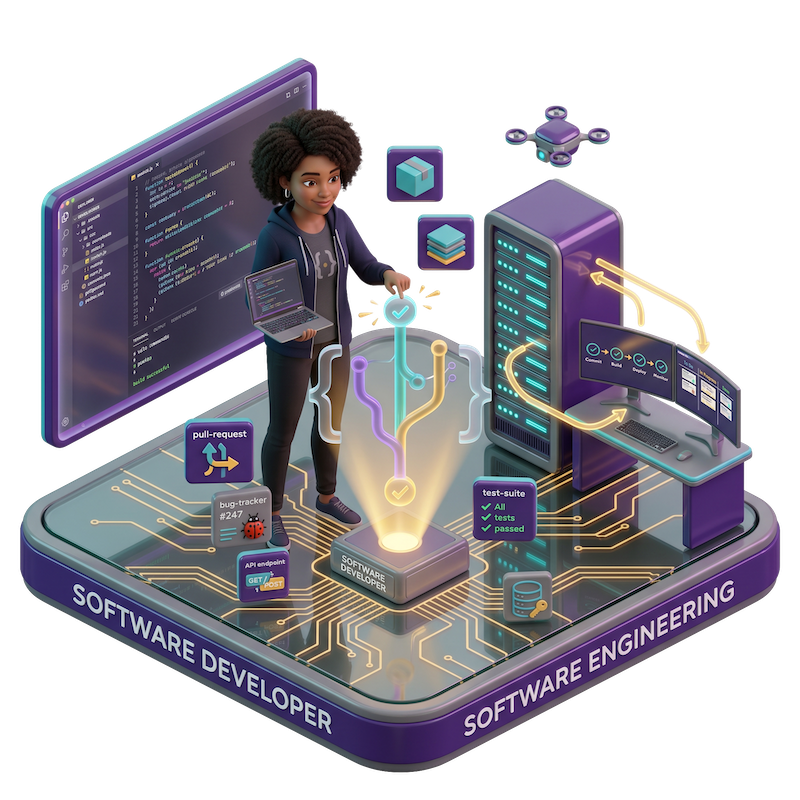 IT-Talent Programm Software Entwickler Isometrische Illustration