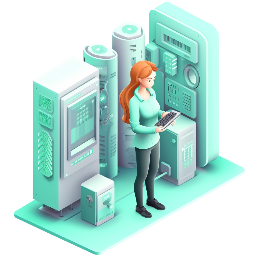 IT System Engineer CompuSafe Isometrische Illustration