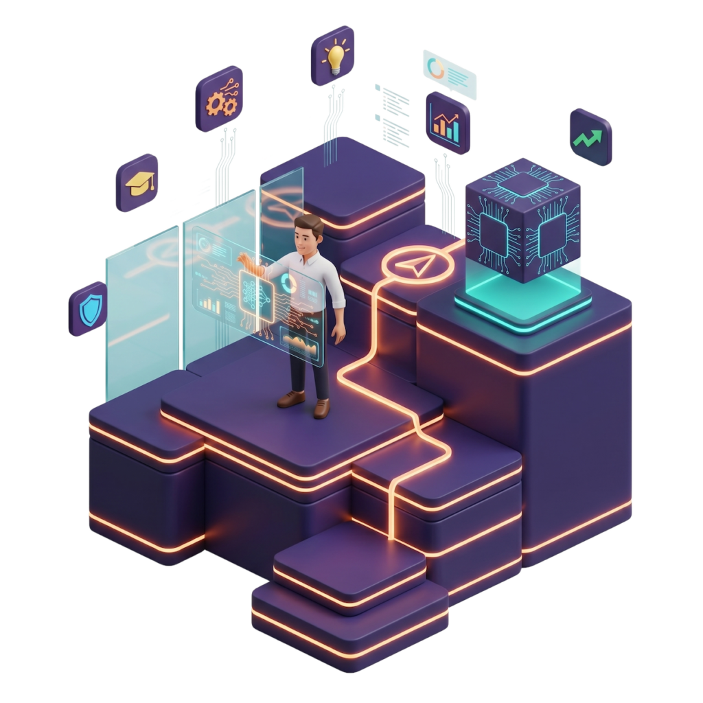 AI Wayfinder Isometrische Illustration